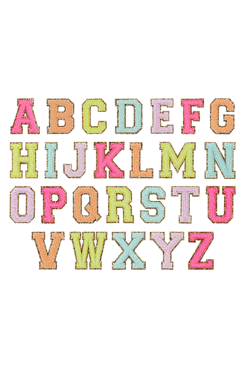 Stoney Clover Lane - Glitter Varsity Alphabet Patch - Rainbow