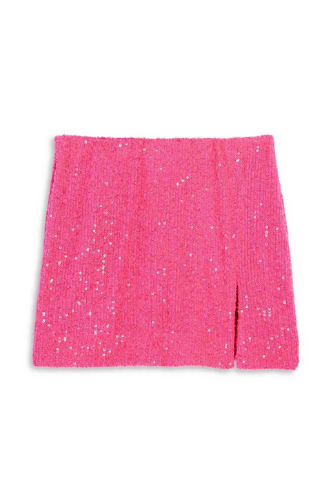 Katie J NYC - Taylor Skirt - Neon Pink Sequin