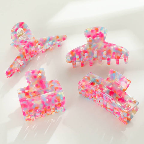 Adorro - Assorted Eco-Friendly Claw Clips - Pink Poolside