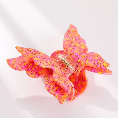 Adorro - Double Butterfly Eco-Friendly Claw Clip - Bella Pink