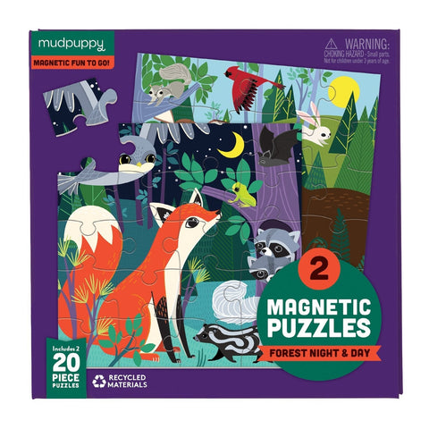 Mudpuppy - Magnetic Puzzle - Forest Night & Day