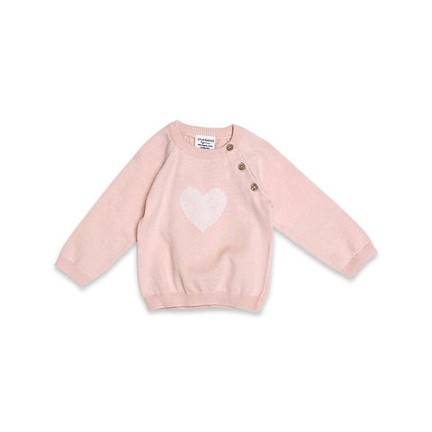 Viverano - Hearts Jacquard Knit Pullover - Blush Pink