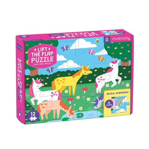 Mudpuppy - Lift-the-Flap Puzzle - Unicorn Magic