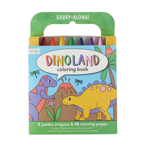 Ooly - Carry Along Crayon & Coloring Book Kit - Dinoland